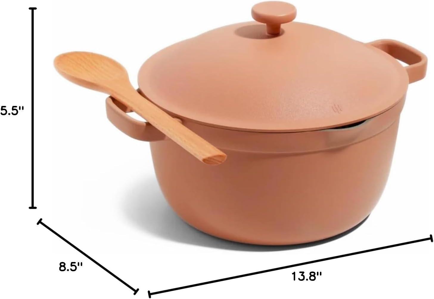 imageOur Place Perfect Pot 55 Qt Nonstick Ceramic Sauce Pan with Lid Versatile Cookware for Stovetop and Oven Steam Bake Braise Roast PTFE and PFOAFree ToxinFree Easy to Clean CharSpice