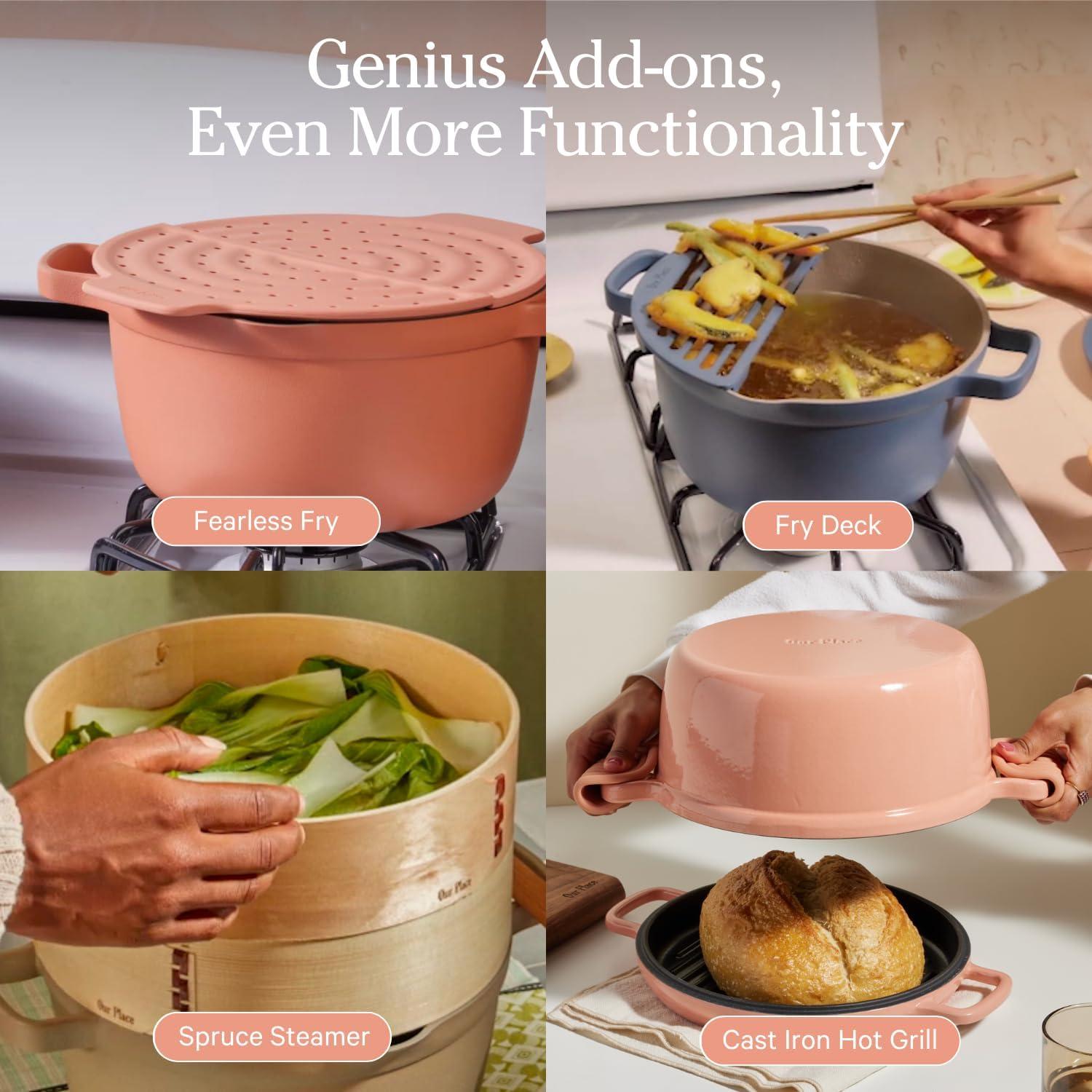 imageOur Place Perfect Pot 55 Qt Nonstick Ceramic Sauce Pan with Lid Versatile Cookware for Stovetop and Oven Steam Bake Braise Roast PTFE and PFOAFree ToxinFree Easy to Clean CharSpice