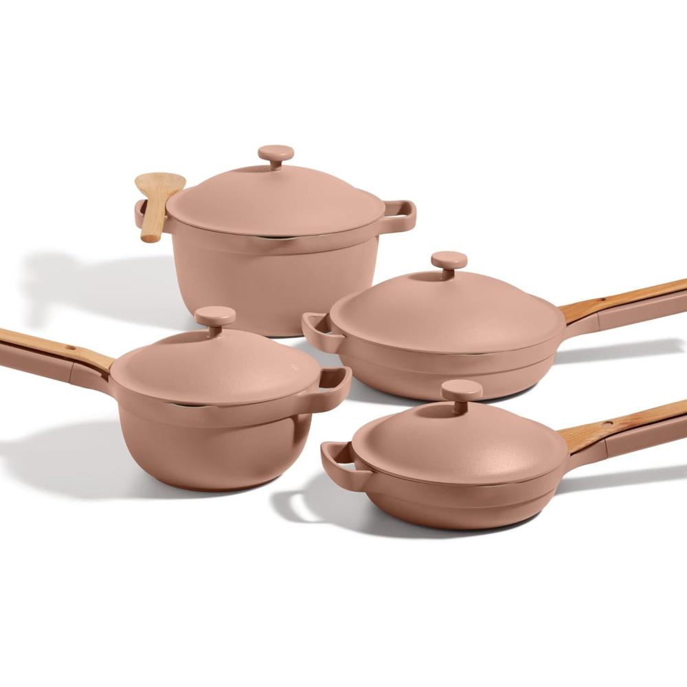 imageOur Place Cookware Set  Complete 13Piece Set Including Always Pan 20 Mini Always Pan Perfect Pot and Mini Perfect Pot  Multifunctional ToxinFree Nonstick  Replaces 36 Pieces  Spice