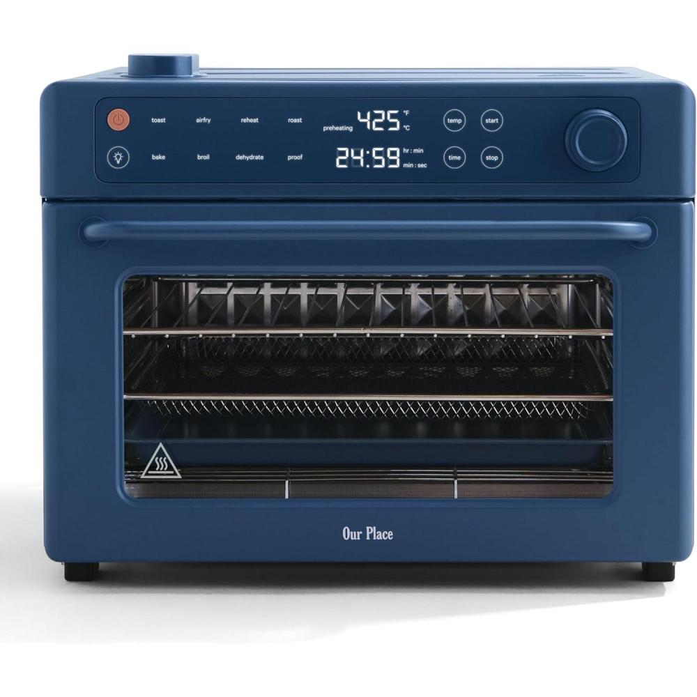 imageOur Place Large Wonder Oven Pro  8in1 Digital Countertop Oven with Large 32Qt quarts  Nontoxic Fast Quartz Heating  Air Fry Toast Roast Bake Broil Reheat ampamp Dehydrate  Stainless SteelBlue Salt