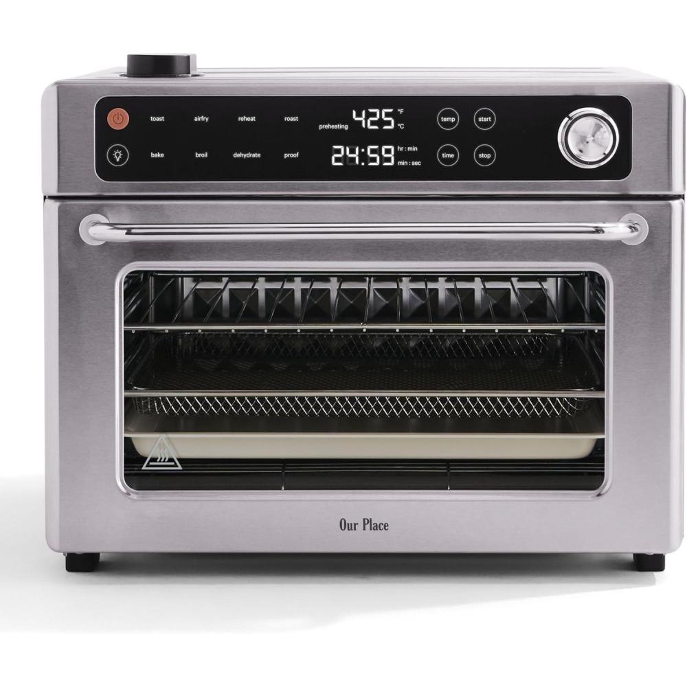 imageOur Place Large Wonder Oven Pro  8in1 Digital Countertop Oven with Large 32Qt quarts  Nontoxic Fast Quartz Heating  Air Fry Toast Roast Bake Broil Reheat ampamp Dehydrate  Stainless SteelStainless Steel
