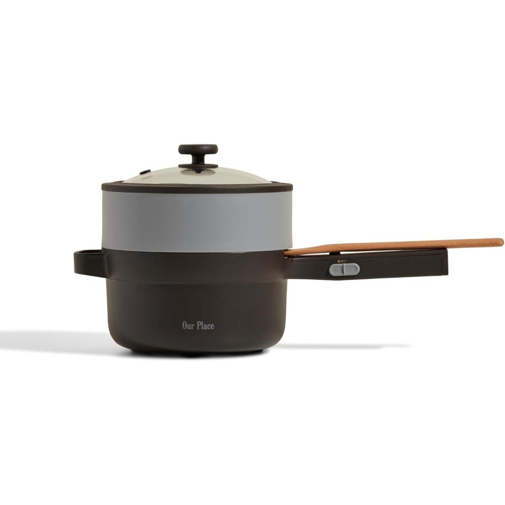 imageOur Place Perfect Power Pot Compact 5in1 Electric Pot With Steamer Spatula ampamp More Portable Cooking Pot with with Nonstick Coating Char