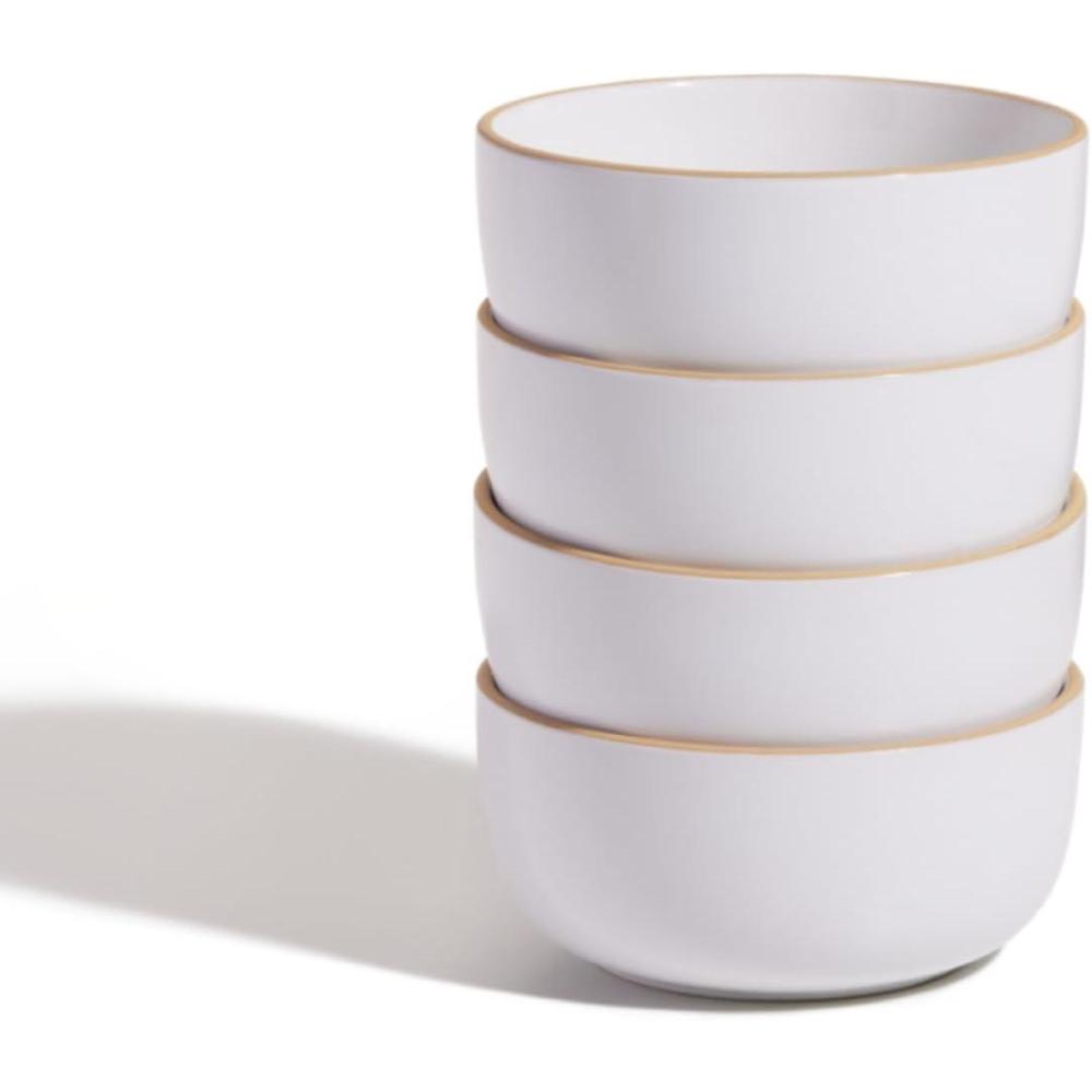 imageOur Place Soup Bowls  Set of Four 6 Handcrafted Ceramic Bowls  Versatile for Soups Oats ampamp Desserts  ChipResistant RestaurantGrade  Stackable ampamp SpaceSaving  CharSteam