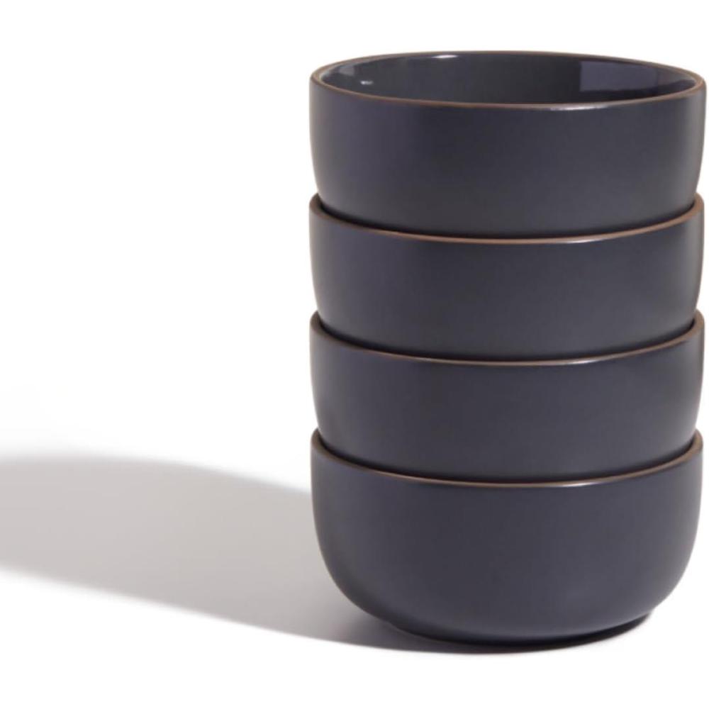 imageOur Place Soup Bowls  Set of Four 6 Handcrafted Ceramic Bowls  Versatile for Soups Oats ampamp Desserts  ChipResistant RestaurantGrade  Stackable ampamp SpaceSaving  CharChar