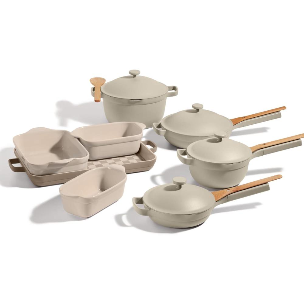 imageOur Place Ultimate Cookware Set  Complete 18Piece Set Including the Always Pan Perfect Pot and Bakeware Set  Multifunctional ToxinFree Nonstick  Replaces 44 Pieces  Steam