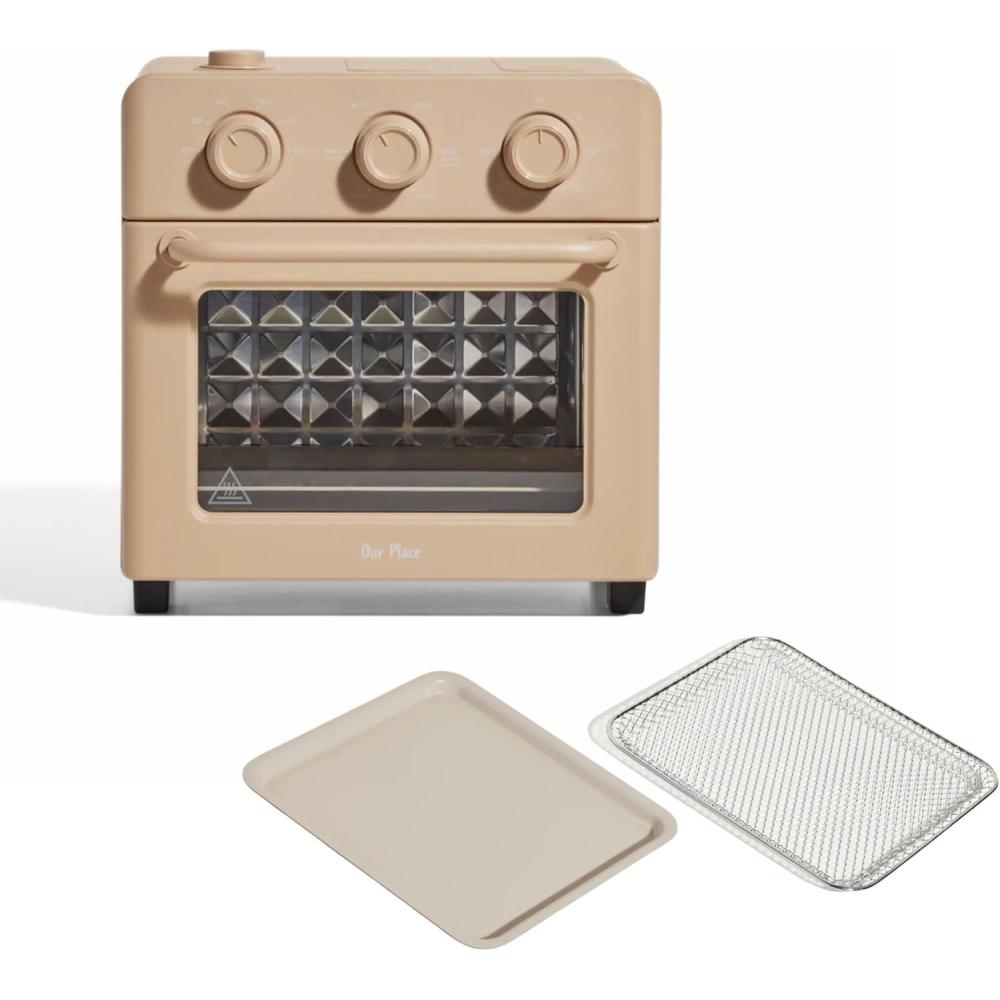 imageOur Place Wonder Oven ampamp Essentials Kit  6in1 Air Fryer Toaster Oven with Steam Infusion  Countertop Convection Oven Combo with Extra Bake Pan ampamp Air Fryer Basket  Nontoxic PFASFree Duo  Steam