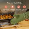 Hot Mitts – Premium Silicone & Cotton Twill Oven Mitts | Machine Washable,Set of 2 with Magnet & Hanging Loop | Heat Resistant Up to 550°F | Blue Salt(Blue Salt)