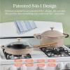 Our Place Cast Iron Always Pan | Premium Enameled, Toxin-Free Surface | 10-inch 8-in-1 Multifunctional Cookware System | Lid, Handle Covers | Heavy Duty Skillet | Oven & High Heat Safe | Steam(Steam)