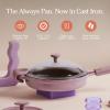 Our Place Cast Iron Always Pan | Premium Enameled, Toxin-Free Surface | 10-inch 8-in-1 Multifunctional Cookware System | Lid, Handle Covers | Heavy Duty Skillet | Oven & High Heat Safe | Steam(Lavender)