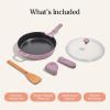 Our Place Cast Iron Always Pan | Premium Enameled, Toxin-Free Surface | 10-inch 8-in-1 Multifunctional Cookware System | Lid, Handle Covers | Heavy Duty Skillet | Oven & High Heat Safe | Steam(Lavender)