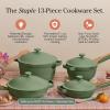 Our Place Cookware Set – 13-Piece Kit Including the Always Pan, Perfect Pot and Spatulas | Multifunctional, Toxin-Free Nonstick | Heat Safe up to 450°F | Oven, Stove, Induction Compatible | Char(Sage)
