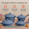 Our Place Cookware Set – 13-Piece Kit Including the Always Pan, Perfect Pot and Spatulas | Multifunctional, Toxin-Free Nonstick | Heat Safe up to 450°F | Oven, Stove, Induction Compatible | Char(Blue Salt)
