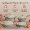 Our Place Cookware Set – 13-Piece Kit Including the Always Pan, Perfect Pot and Spatulas | Multifunctional, Toxin-Free Nonstick | Heat Safe up to 450°F | Oven, Stove, Induction Compatible | Char(Steam)
