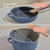 Our Place Fry Deck – Nonstick Ceramic Coated Frying Accessory for Always Pan & Perfect Pot | Lightweight, Heat-Resistant | Includes Cooking Chopsticks | Enhances Frying Experience | Char(Blue Salt)