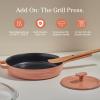 Our Place Grill Press – Cast Iron Add-On for Perfect Searing, Crispy Cooking | Heat-Resistant, Easy-Clean | Compatible with Cast Iron Always Pan | Blue Salt(Spice)