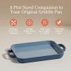 Our Place Mini Griddle Pan – 2 Quart Nonstick Ceramic Sheet Pan & Stovetop Griddle with Handles | Toxin-Free Cast Aluminum | Oven Safe up to 450°F | Blue Salt(Blue Salt)