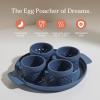 Our Place Silicone Egg Poacher Add-On – Easy-Use Poaching Set | Fail-Proof Water Bath Design | Includes Sturdy Nylon Platter & Perforated Cups | BPA-Free, Dishwasher Safe | Blue Salt(Blue Salt)