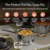Our Place Titanium Perfect Pot Pro – 6.75 Qt No-Coating Nonstick Stock Pot | Tri-Ply Titanium & Stainless Steel | Oven-Safe up to 750°F & Compatible with All Cooktops | Includes Spoon | Gold(Chrome)