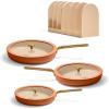 Our Place 17-Piece Essentials Complete Cookware Set – Ceramic Fry Pans, Saucepans, Sauté Pan, Stock Pot, Strainer Basket & Modular Storage | Thermakind™ Nonstick, Oven Safe up to 450°F | Terracotta(Terracotta)