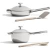 Our Place Titanium Pro Cookware Duo – Always Pan & Perfect Pot with Nonstick No-Coating Technology | Tri-Ply Titanium & Stainless Steel | Safe for Oven, Induction & All Cooktops up to 1000°F | Chrome(Chrome)