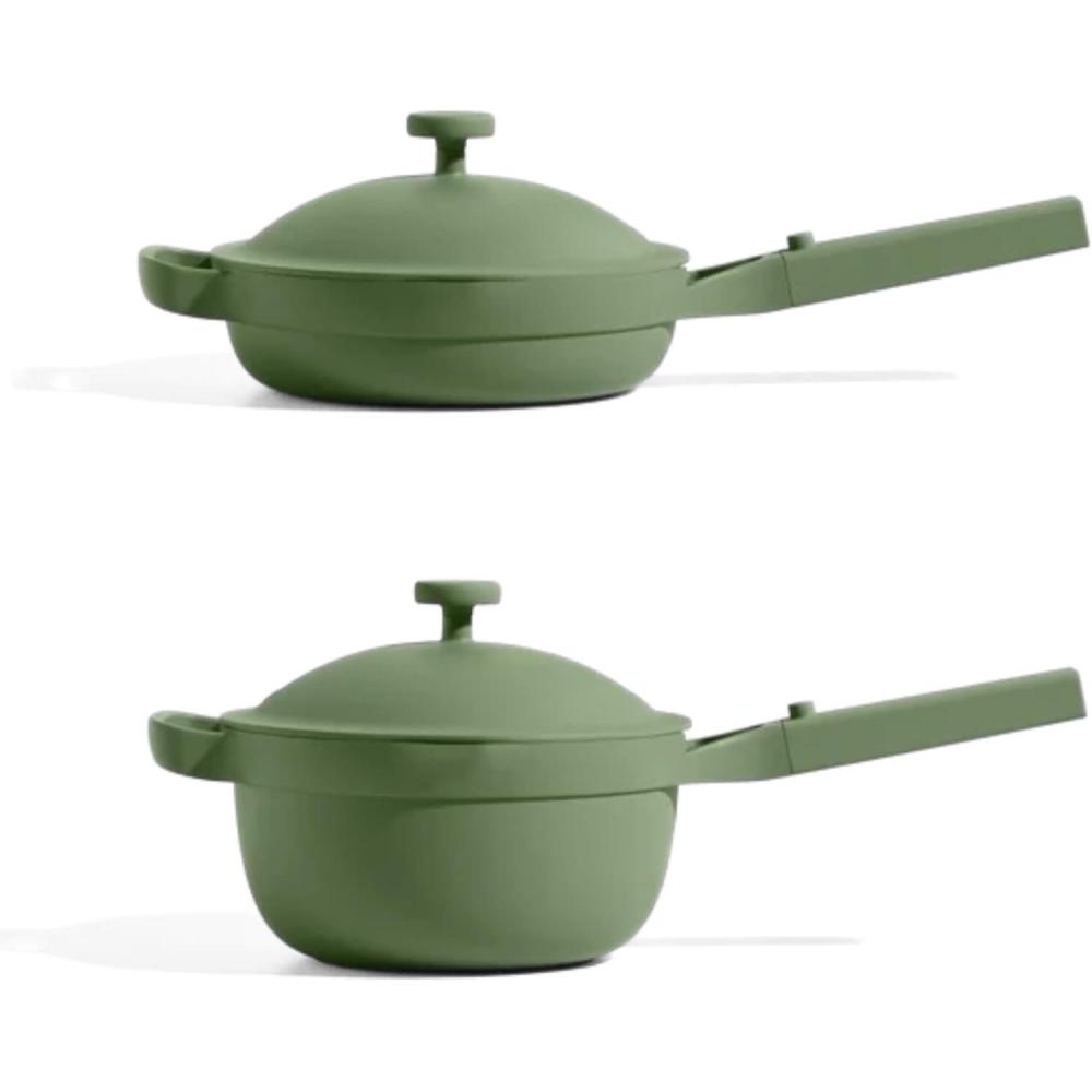 imageOur Place Mini Always Pan ampamp Mini Perfect Pot Bundle MultiFunctional Cookware Set Replaces 18 Pieces Sage