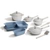 Our Place 15-Piece Titanium Pro Cookware & Bakeware Set | Tri-Ply Titanium & Stainless Steel Nonstick Fry Pans & Pots | Ceramic Nonstick Bakers & Griddle Pan | Non-toxic, PFAS-Free | Blue Salt