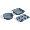 Our Place Wonder Oven Baker’s Kit – 3-Piece Toxin-Free Ceramic Nonstick Bakeware Set (8” Round, 8” Square, 6-Cup Muffin Pan) – Oven-Safe up to 450°F – Spice(Blue Salt)