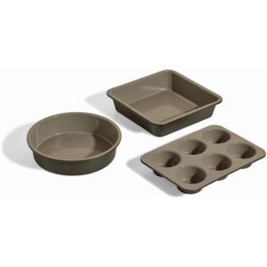 Our Place Wonder Oven Baker’s Kit – 3-Piece Toxin-Free Ceramic Nonstick Bakeware Set (8” Round, 8” Square, 6-Cup Muffin Pan) – Oven-Safe up to 450°F – Char(Char)