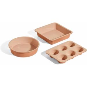 Our Place Wonder Oven Baker’s Kit – 3-Piece Toxin-Free Ceramic Nonstick Bakeware Set (8” Round, 8” Square, 6-Cup Muffin Pan) – Oven-Safe up to 450°F – Char(Spice)