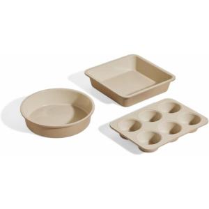 Our Place Wonder Oven Baker’s Kit – 3-Piece Toxin-Free Ceramic Nonstick Bakeware Set (8” Round, 8” Square, 6-Cup Muffin Pan) – Oven-Safe up to 450°F – Char(Steam)