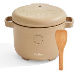 Our Place Rice Cooker | 6-Cup Compact Rice Cooker with Ceramic Nonstick Inner Pot | Fuzzy Logic Multi-Cooker for White & Brown Rice, Oatmeal & Grains | Delay Timer & Auto Keep Warm | Pistachio(Steam)